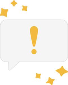 A sparkly speech bubble containing an exclamation mark. A sparkly speech bubble containing an exclamation mark.