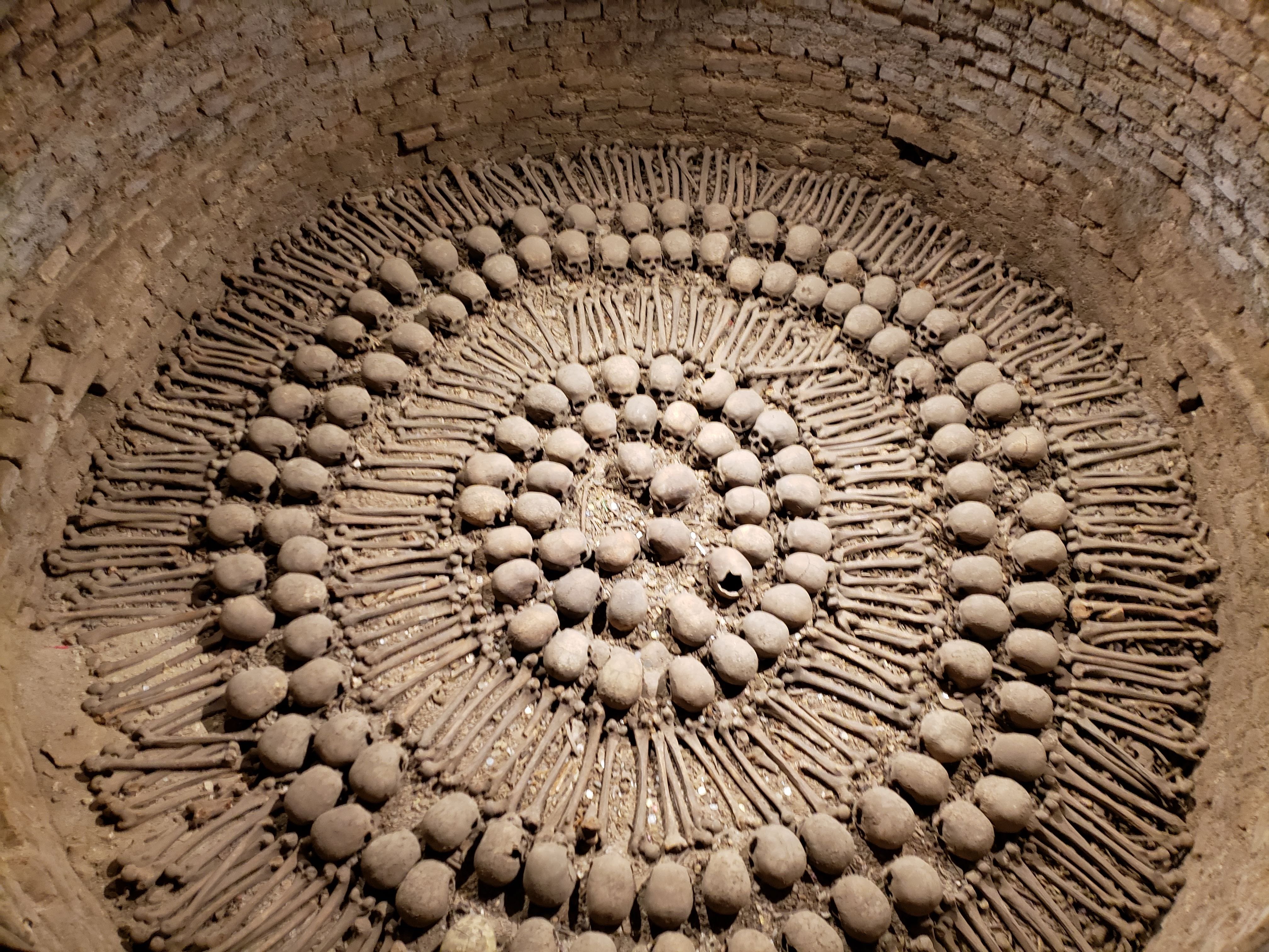 Catacombs - skulls and bones arranged in a circle