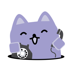 Broadcat mascot holding a phone