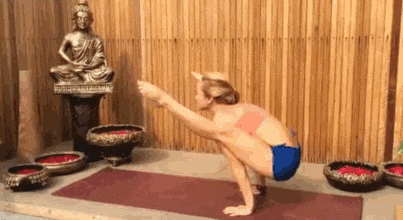 Video of woman doing extreme yoga