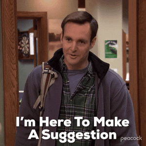 Video of Kelly on Parks and Rec saying I'm here to make a suggestion