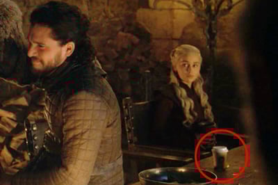 Image of Starbucks cup in Game of Thrones