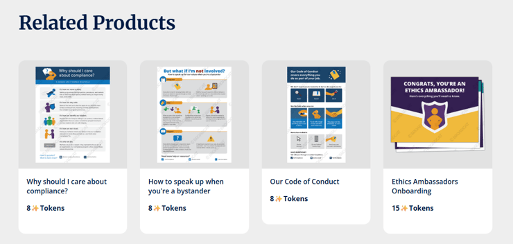 Related products screenshot of the clubhouse with 4 listed products