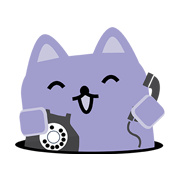 Broadcat holding a telephone.