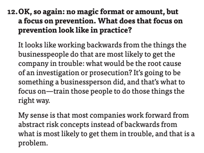 Quote from Hui Chen Interview Q&A 12: "What does that focus on prevention look like in practice?"