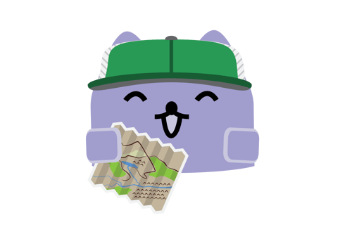 Broadcat wearing a baseball hat and holding a map.