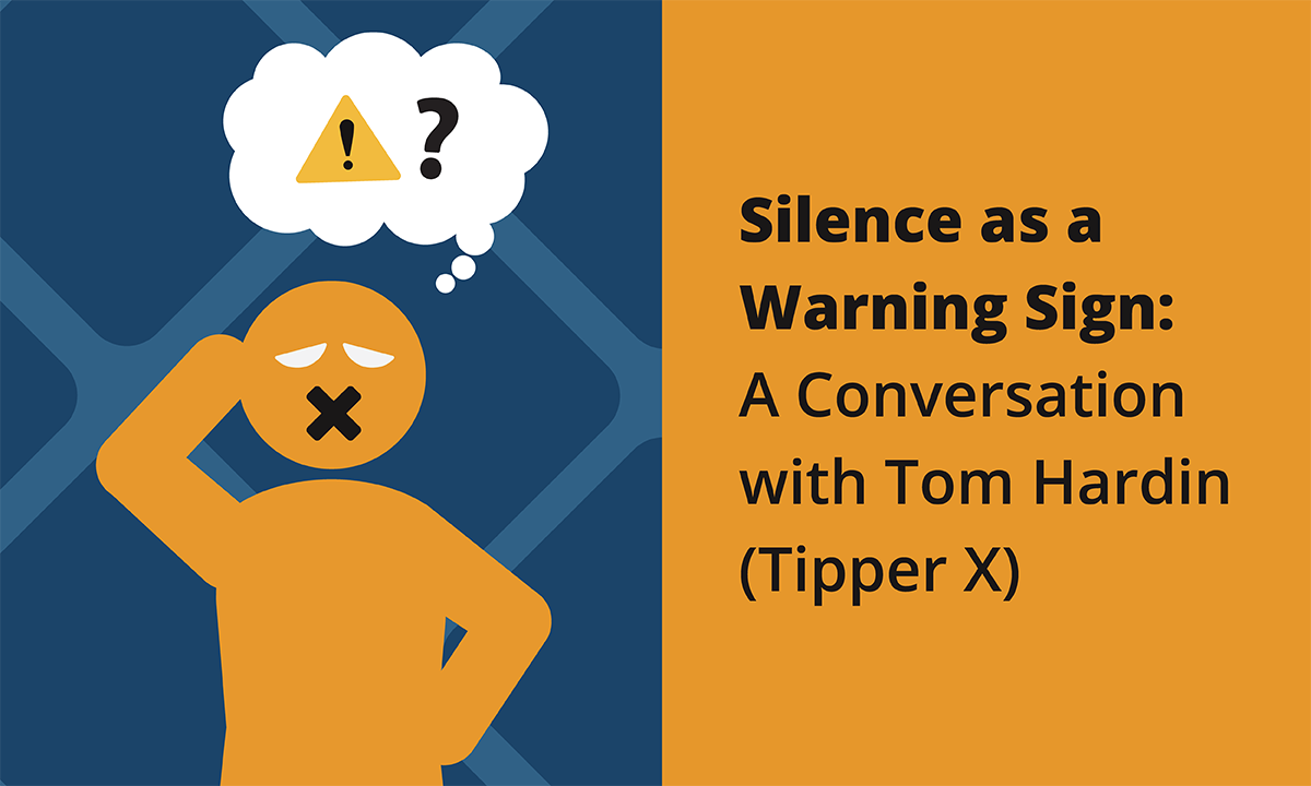 Person scratching their head. A speech bubble suggests they have a concern, but an X over their mouth suggests they don't know if they should speak up.