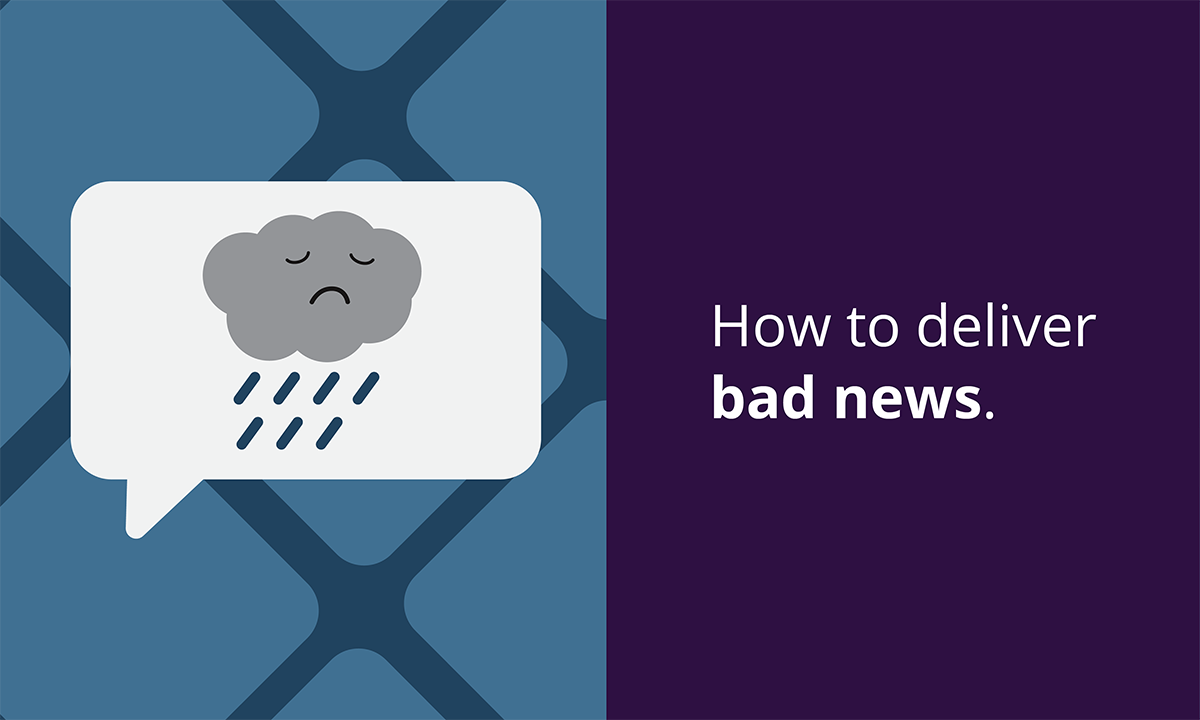 A rain cloud with a frowning facial expression contained in a speech bubble.