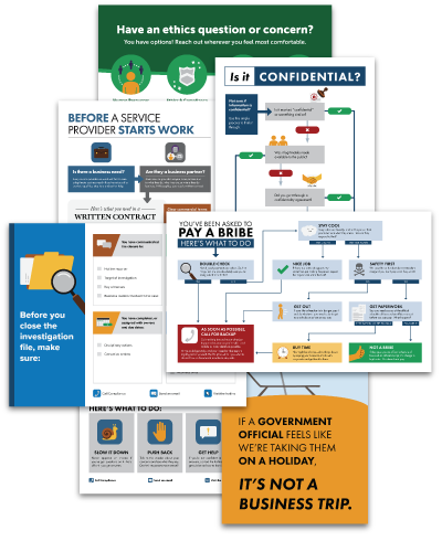 A collage of Broadcat compliance training tools. A collage of Broadcat compliance training tools.